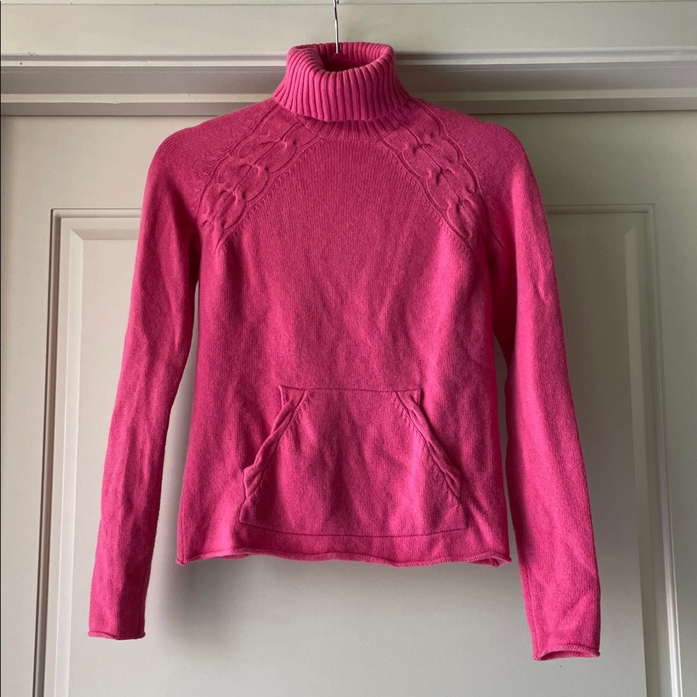 Neiman Marcus - Vibrant Pink Cowl Neck Sweater with Pockets